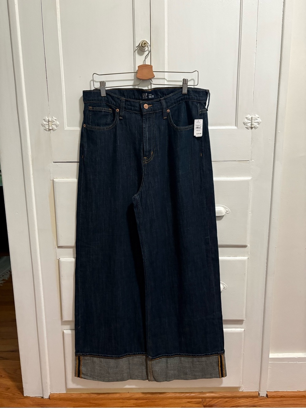 GAP Dark Indigo High Rise Wide-Leg Jeans